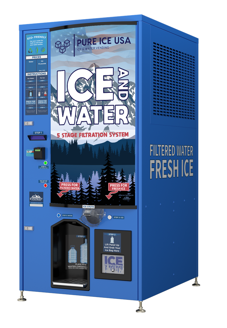 Pure Ice USA self-serve ice and water vending machine